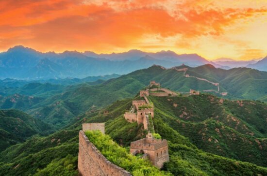 Sunset at Great Wall of China - Travel Deals from the USA - Wake Up Here